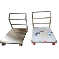 Chariot utilitaire en acier inoxydable sur mesure, robuste, à plateau épaissi, pour la logistique, en stock à Shanghai