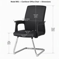 Chaise de bureau de haute qualité, moderne, cantilever, en cuir, pour conférences et réunions, chaise de visiteur de direction avec accoudoirs