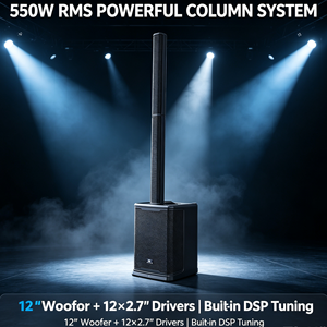 Sistema de Altavoces de Columna Activos MUSES-ONE-PRO, 450+100W RMS, con DSP, Woofer de 12 Pulgadas, para Iglesias, Conferencias, Eventos <span class=keywords><strong>en</strong></span> Vivo y Escenarios - Product Image 5