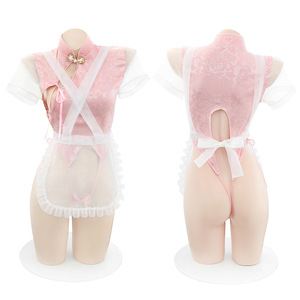 Lencería <span class=keywords><strong>Sexy</strong></span> Femenina, Uniforme Cheongsam de <span class=keywords><strong>Cocinera</strong></span> China, Disfraz de Anime, Vestido Seductor de Sirvienta - Product Image 5
