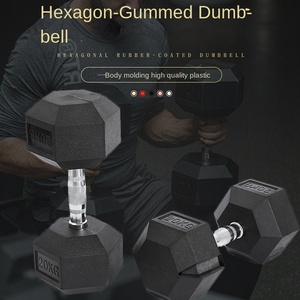 Nhà Máy Bán buôn lục giác gang cao su quả tạ Unisex thiết bị tập thể dục nhà tập thể dục bền tráng HEX quả tạ với giá đỡ - Product Image 2