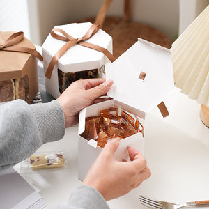 Scatola per Torte in Carta Kraft con Finestra Trasparente e Nastro, Confezione Regalo per Dolci e Caramelle, Scatole per Torte di Compleanno e Matrimonio - Product Image 4