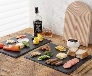 Plateau à fromage en <span class=keywords><strong>ardoise</strong></span> naturelle écologique moderne, plats et assiettes, plateau de service avec technique de gravure pour les fêtes - Product Image 6