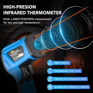 Industrial <b>Digital</b> Infrared <b>Thermometer</b> Non-contact Temperature Meter Point -50~800â Pyrometer Â±2Â°C Accuracy AAA Battery OEM - Product Image 2