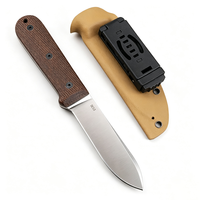 Couteau à lame fixe en acier DC53 avec manche en Micarta, pour la chasse, le camping, la survie, les activités de plein air, outil EDC avec étui Kydex