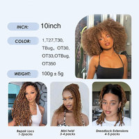 Sharopul Blend Cheveux Naturels Afro Twist Afro Kinky Curly Braided Locs Double Trame Faite à la Machine Toutes Couleurs pour Mini Twist Dreadlocks