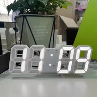 Jam dinding Digital LED 3D, jam dinding modis bercahaya, Multifungsi kreatif, colokan USB, jam elektronik Dekorasi Rumah