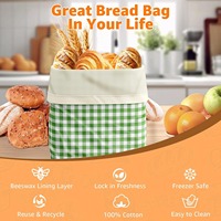 Sac à pain réutilisable écologique en cire d'abeille, pochette de conservation alimentaire biodégradable en coton et lin pour pain au levain fait maison, baguette, pâtisserie