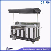 Kiosque de vente ambulante JX-CC180 en aluminium et acier inoxydable, chariot à café, crêpes et tacos, alimentation 110V/220V pour la vente de snacks