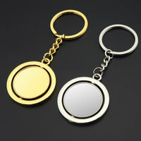 Porte-clés vierge personnalisable avec logo, pendentif métallique rotatif double face, vente en gros pour cadeaux promotionnels, cadeaux d'affaires, commandes en gros