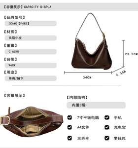 Nouveaux sacs à bandoulière de créateurs de mode, sacs à main en cuir véritable de haute qualité, sacs messager décontractés, sacs à main et pochettes pour femmes - Product Image 2