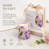 Bougie parfumée florale en gros, cadeau de luxe, parfum naturel, cire végétale, cire de soja, 60 heures, bougies parfumées dans un pot mat