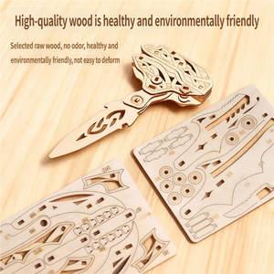 Modelo de Cuchillo 3D de Madera para Ensamblar, Rompecabezas DIY, Bloques de Construcción de Madera, Juguete para Niños, Regalo Creativo - Product Image 4