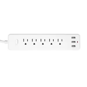 WOSOM ESU5-US 5 Socket Outlets+3USB with 1.2M wire-US electric socket extension