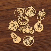 Breloques et pendentifs DIY de Noël en acier inoxydable, motifs sapin de Noël, bonhomme de neige, camion, couronne, Père Noël, pour la fabrication de boucles d'oreilles et fournitures de bijoux