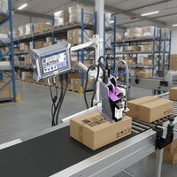 Impresora de Inyección de Tinta Térmica TIJ de 4.3 Pulgadas para Imprimir Fechas, Códigos de Lote, Números, Máquina de Codificación Automática en Línea 12.7mm/25.4mm/50.4mm