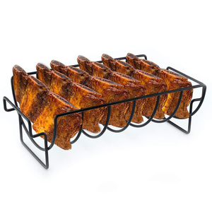 Support à grillades extra large antiadhésif en acier revêtu de porcelaine, capacité de 6 grilles complètes pour accessoires de barbecue, <span class=keywords><strong>fumoir</strong></span> et grill - Product Image 2