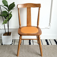 Chaises de salle à manger en bois massif de style américain DISHI, finition antique à la cire contemporaine, dossier durable pour la maison, l'hôtel, le café, le banquet
