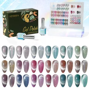 Set cat kuku 30 warna gaya baru cat kuku gel 15ml kustom hema gratis warna Solid cat kuku gel profesional