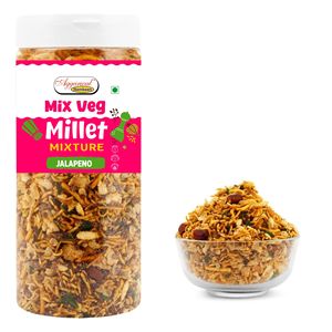 Mélange de millet aux légumes Jalapeño, collation saine croustillante, riche en fibres, épicée, Namkeen, prête à manger, collation énergétique végétalienne - Product Image 4
