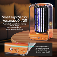 Lámpara Antimosquitos Eléctrica Recargable con Sensor de Luz, Trampa de Luz UV, Eliminador de Insectos Silencioso
