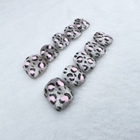 Uñas a presión cuadradas cortas pequeñas uñas cortas estampado de leopardo estilos punteados reutilizables fábrica al por mayor