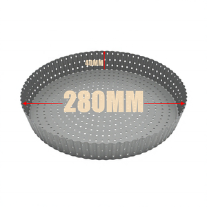 Moule à tarte perforé rond de 28 cm en acier au carbone durable, antiadhésif, pour pizza et pâtisserie - Product Image 3