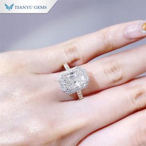 Tianyu personnalisé 14K 18K femmes coupe rayonnante VVS fiançailles solide blanc jaune or laboratoire cultivé diamant bague de mariage avec IGI certifié - Product Image 5