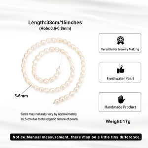 RINNTIN PP1 Venta al por Mayor Collar de Perlas de Agua Dulce Naturales de Forma Barroca Blancas de 5-6 mm 4A, Hebras de Perlas Cultivadas, Perlas Sueltas - Product Image 4