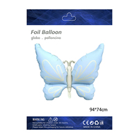 Ballons papillons mats en aluminium avec carte, décorations flottantes à l'hélium pour mariages, anniversaires et arrangements de fête