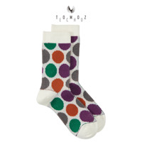Calcetines de Vestir Personalizados para Mujer, Antideslizantes, con Estampado de Puntos Coloridos por Transferencia Térmica, Tejidos, Transpirables, a Media Pantorrilla, Cálidos para Uso Diario