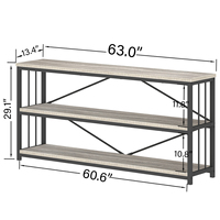 Table d'entrée minimaliste, table de canapé, étagère métallique étroite de 63 pouces de long avec support en X, support de rangement personnalisé ODM pour hall d'entrée et bureau