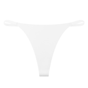 Culotte string femme blanche à fines bretelles, taille basse, invisible, sans couture, respirante, grandes tailles, lingerie OEM ODM - Product Image 4