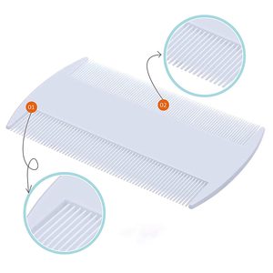 Peignes à dents fines double face avec dents en plastique Peigne à poux et lentes pour le traitement des poux <span class=keywords><strong>de</strong></span> tête - Product Image 5