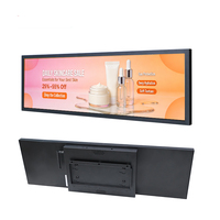 Écran publicitaire numérique LCD étiré mural intérieur de 28,6 pouces avec télécommande pour centre commercial et magasin de détail