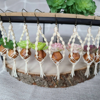 Échantillons Gratuits – Boucles d'Oreilles Macramé Personnalisées pour Plantes, Mini Pot de Succulente en Macramé, Breloque Suspendue, Bijoux Bohèmes Faits Main, Accessoires de Mode