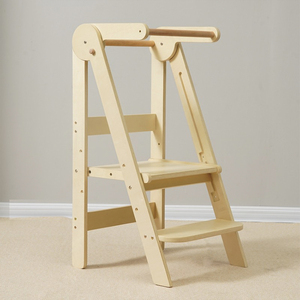 Niños de madera de pie multiusos ajustable niños cocina ayudante Montessori taburete plegable <span class=keywords><strong>torre</strong></span> de aprendizaje plegable para niños pequeños - Product Image 6