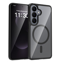 Étui de téléphone de luxe transparent anti-jaunissement N52, magnétique puissant, anti-chute, résistant aux chocs pour Samsung S23 S24 S25 S26 Plus ultra
