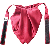 Sur mesure Bourgogne Micro Polyester Solide Couleur Fille Femmes Pré Attaché Adhésif Noeud Papillon Cravate Foulard