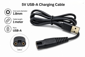 <span class=keywords><strong>Cable</strong></span> de Carga Estándar de 5V <span class=keywords><strong>para</strong></span> Afeitadora Eléctrica <span class=keywords><strong>Philips</strong></span>, Cargador PQ888 PQ889 X500 X509 - Product Image 1