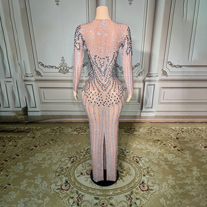 فستان سهرة فاخر للنساء من نوفانس Y3812، منتج رائج لحفلات 2025، بأكمام طويلة، أنيق وفخم مع كريستالات - Product Image 6