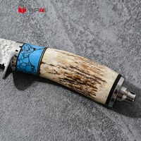 Couteau de poche pliant en acier damas noir fait main multi-outil pour la survie en plein air chasse Bushcraft Camping
