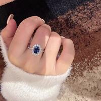 Bague ouverte pour femme en cuivre bleu œuf de pigeon brillant, réglable, délicate et tendance, très vendue