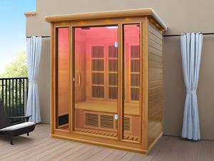 Ss-300C Sauna in legno canadese per 3 persone di alta qualità con comandi digitali e riscaldatore di carbonio a infrarossi lontani per uso interno