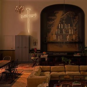Cross Letreros Neon LED indoor hanging ambient light shop <b>sign</b> wall decoration light entrance indicator light luminous <b>sign</b> - Product Image 5