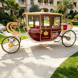 Charrette royale de luxe à disposition personnalisée, configuration de sièges sur mesure, chariot tiré par des chevaux pour le transfert haut de gamme des visiteurs des châteaux - Product Image 1