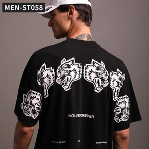 เสื้อยืดผู้ชายขนาดใหญ่พิเศษเสื้อยืดออกกำลังกายผ้าฝ้ายโอเวอร์ไซส์ออกแบบได้ตามต้องการ - Product Image 4