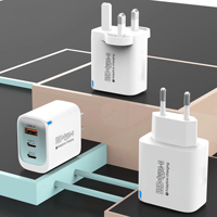 Chargeur rapide pour téléphone portable 12W QC3.0 5V 2.4A 1U+2C Adaptateur d'alimentation USB-C Prise universelle US EU UK