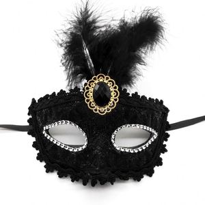 Usine directe italie <span class=keywords><strong>venise</strong></span> dames mascarade fête masque/translucide dentelle masque plume fête masque/halloween masque 70s femme - Product Image 1