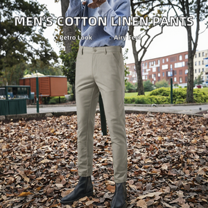 กางเกงลำลองผู้ชายผ้าโพลีเอสเตอร์/คอตตอนกันน้ำระบายอากาศทรงตรงขาตรงแบบมีซิปกลาง รุ่นใหม่ประจำฤดูใบไม้ร่วง เป็นมิตรกับสิ่งแวดล้อม - Product Image 2